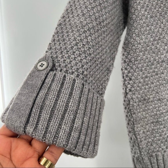 Talbots alpaca wool blend sweater knit grey turtleneck P - Picture 4 of 9